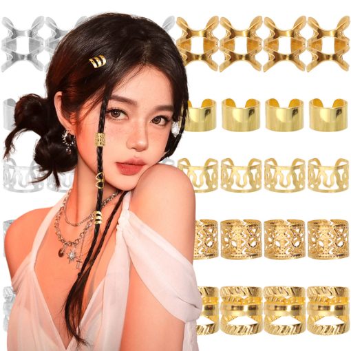 40 Chiếc Hợp Kim Tóc Trang Sức Tóc Vòng Bím Tóc Kim Loại Dreadlock Hạt Tóc Nhẫn Đa Phong Cách Bím Tóc Phụ Kiện - Ảnh 2
