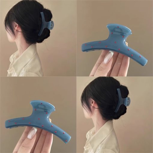 1 Chiếc Thời Trang Màu Xanh Điểm Kẹp Tóc Kẹp Tóc Kẹp Mũ Phụ Kiện - Ảnh 3