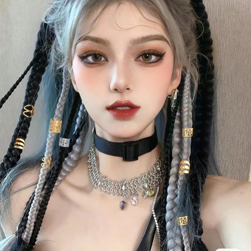 40 Chiếc Hợp Kim Tóc Trang Sức Tóc Vòng Bím Tóc Kim Loại Dreadlock Hạt Tóc Nhẫn Đa Phong Cách Bím Tóc Phụ Kiện - Ảnh 5