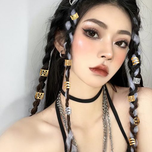 40 Chiếc Hợp Kim Tóc Trang Sức Tóc Vòng Bím Tóc Kim Loại Dreadlock Hạt Tóc Nhẫn Đa Phong Cách Bím Tóc Phụ Kiện - Ảnh 6