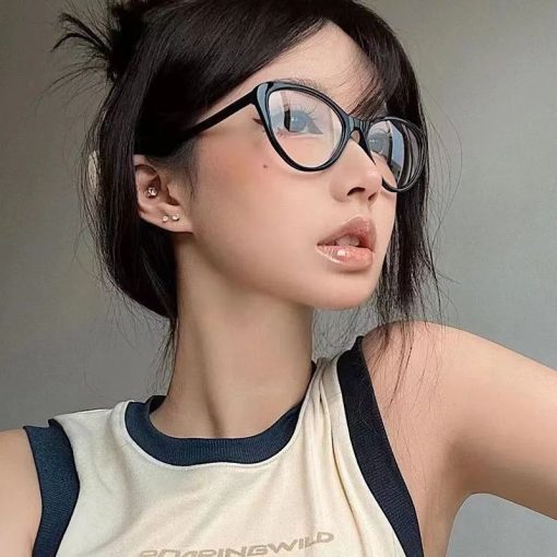 Kính mắt mèo tam giác - Y2K Retro Máy tính thời trang phong cách Hàn Quốc dành cho nữ và nam giới - Ảnh 4