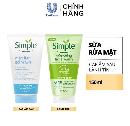 [DIỆN MẠO MỚI] Sữa Rửa Mặt Simple lành tính và hiệu quả cho mọi loại da 150ml - Ảnh 3