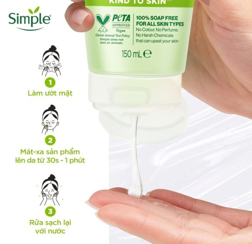 [DIỆN MẠO MỚI] Sữa Rửa Mặt Simple lành tính và hiệu quả cho mọi loại da 150ml - Ảnh 5
