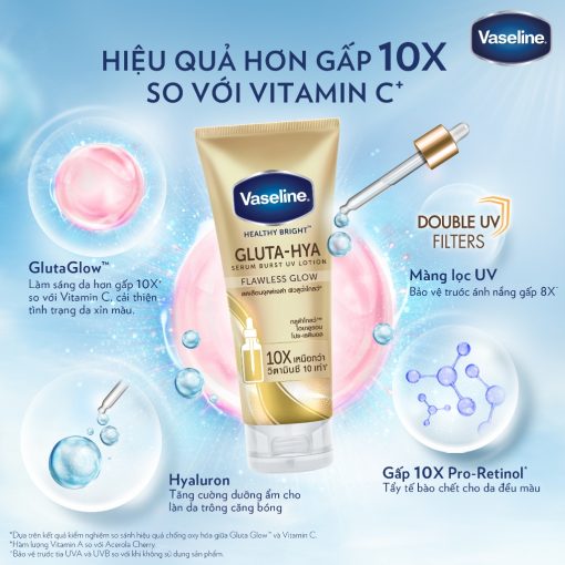 Serum Vaseline Gluta-Hya Dưỡng Da Sáng Mịn Sau 7 Ngày 300ML/330 ML (tùy đợt nhập hàng) - Ảnh 6