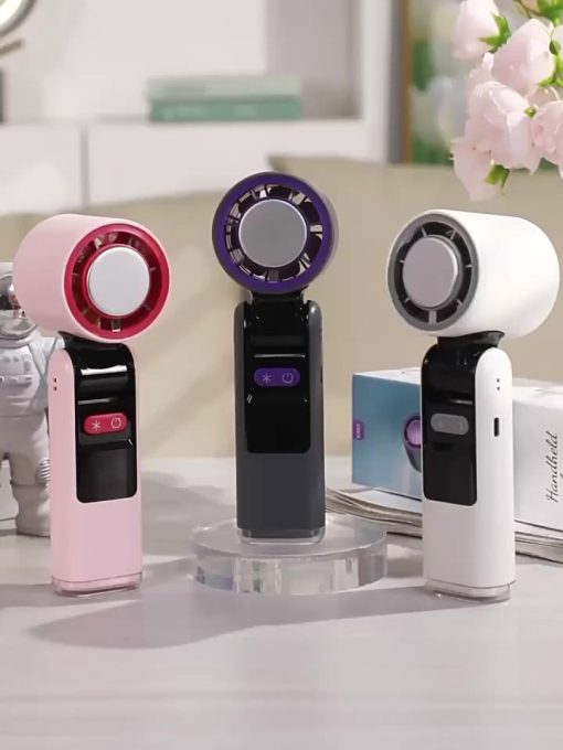 Quạt Sò Lạnh Tích Điện, Quạt Cầm Tay MEGUN, Pin 5000mah Chống Ồn Gió Mạnh 18000 vòng/p, Màn Hình Led