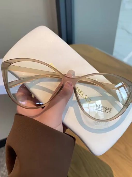 🍥jellycuty🍥 👓Mắt mèo tam giác bướm chống ánh sáng xanh kính phẳng dành cho nữ thời trang chống ánh sáng xanh kính mắt khung