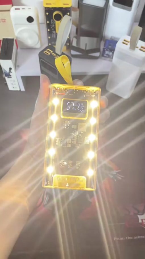 Sạc dự phòng 30.000mAh trong suốt với 2 cổng sạc nhanh 22.5W và 20W kèm 4 đầu cáp sạc màn hình led bảo hành 12 tháng