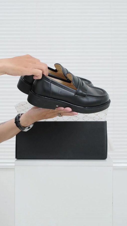 Giày Lười Nam Nữ THEWOLF SEAN PENNY LOAFER - Đen / Đen Kem / Tan