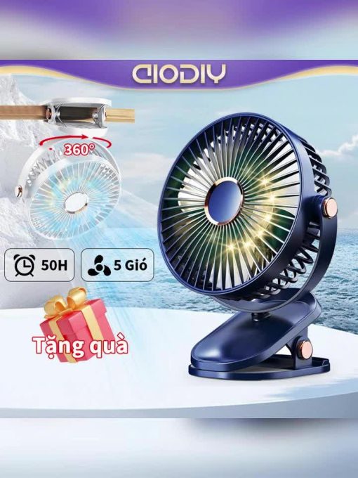 Quạt mini để gió Quạt kẹp bàn cầm tay di động có thể xoay 360°-BH 24 tháng