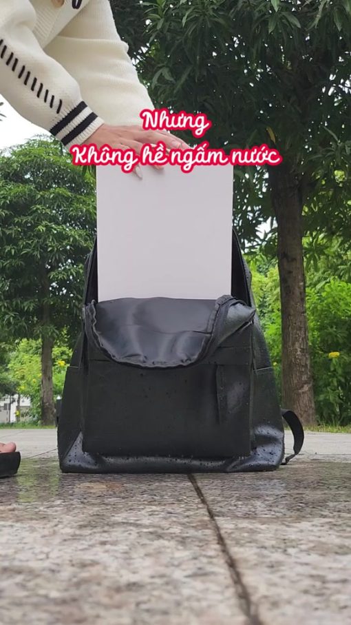 Balo da nữ đi học GENBAG balo da pu nam nữ ulzzang chống thấm nước basic trơn đựng laptop 15,6 inch BL23