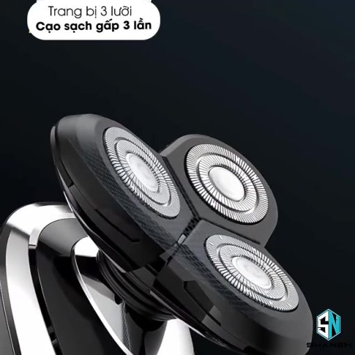 Máy cạo râu đa năng 3 lưỡi kép SHANEN, Tỉa lông mũi tiện lợi, Cạo cực sát, êm, chống nước tuyệt đối