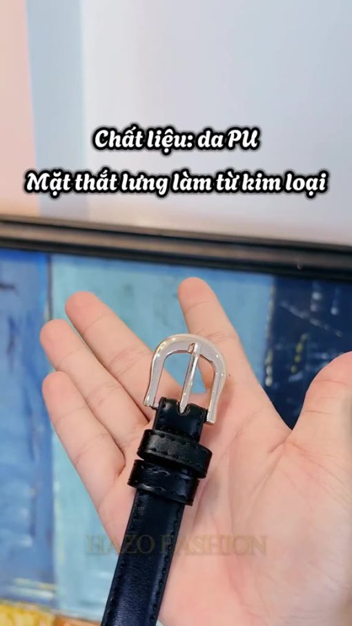 Thắt lưng nữ PK511 Khóa tròn thời trang dây nịt nữ da PU phong cách mới hiện đại