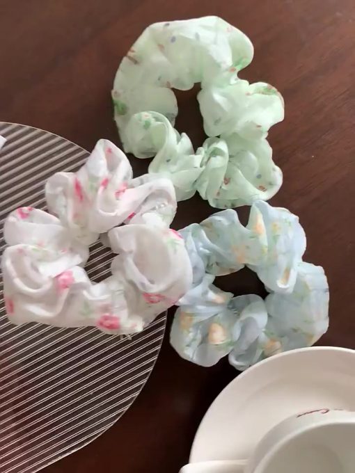 💕Dy💕Ngọt Ngào Hoa Scrunch Buộc Tóc Bóng Dây Buộc Tóc Dây Cao Su Tóc Đàn Hồi Cao Phụ Kiện Tóc
