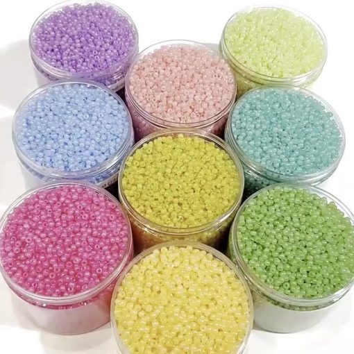 Gói 1000/500/300 hạt cườm thủy tinh 2/3/4mm màu sắc ngọt ngào làm đồ trang sức/vòng tay thủ công DIY