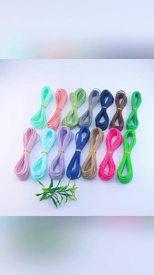 St.kunkka 10M 1mm Bông sáp nhiều màu Sợi dây bện Dây đeo tay Làm đồ trang sức