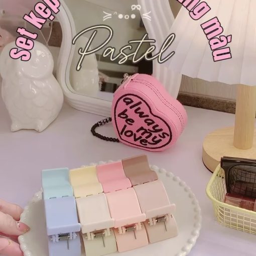 Set 24 Cái Kẹp tóc càng cua NHÀ CÚ - cặp búi tóc nhám hàn quốc dễ thương 5 răng phong cách phụ kiện tóc hottrend - Ảnh 2
