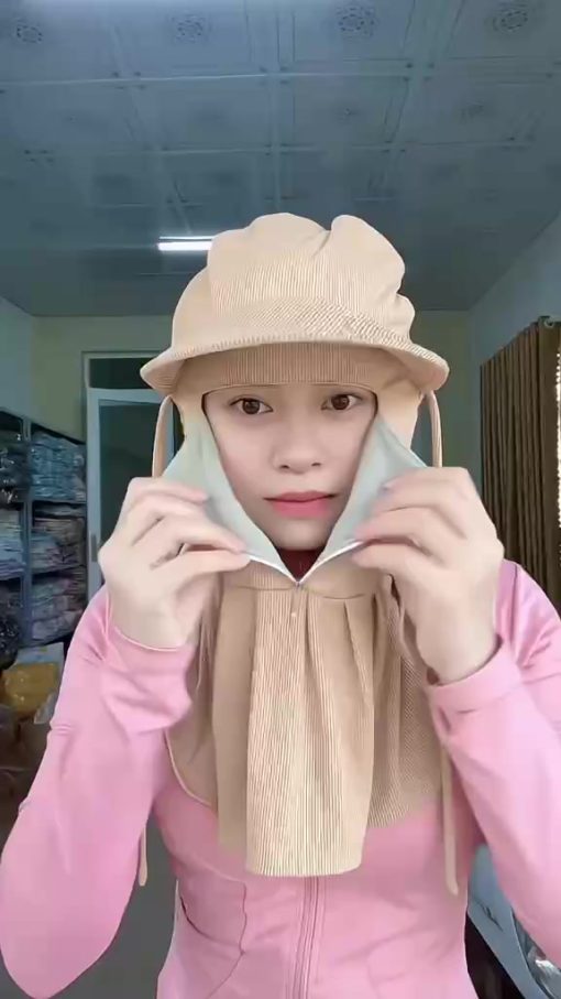 [ Tặng kèm 2 món quà ] Nón che nắng vành rộng dây kéo giữa chống nắng bảo vệ da  , siêu mát tiện lợi , hàng chuẩn loại 1