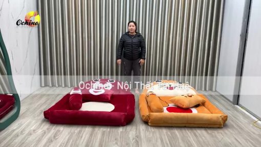 Giường nệm thú bông Dáng Nôi Hàng handmade Size 1m1 x 1m6 (Ảnh Thật Và Video)