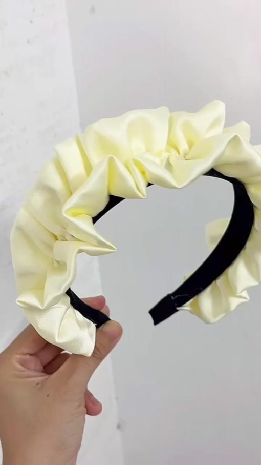 Cài tóc băng đô rửa mặt lụa dún bèo dễ thương