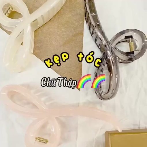 Kẹp Tóc Thạch Chữ Thập NHÀ CÚ Kẹp Bấm Càng Cua Phong Cách Hàn Quốc 5976