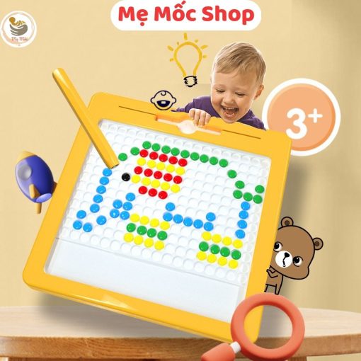 Bảng Vẽ Xếp Hình Nam Châm Thế Hệ Mới,  Đồ Chơi Giáo Dục Xếp Hình Nam Châm, Bảng Vẽ Bút Bi Nam Châm Từ Tính Cho Bé - Ảnh 3