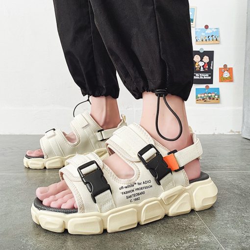 Giầy Sandal Nam OFF Đế Cao - dép quai hậu nam học sinh quai ngang Mẫu Mới - Ảnh 5