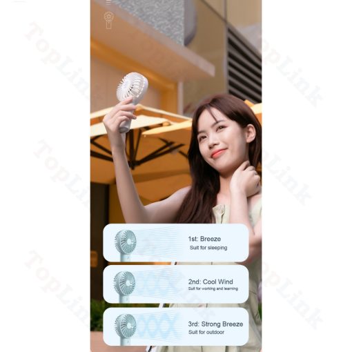 Quạt Tích Điện Cầm Tay Pin Trâu 32h Sử Dụng Yoobao F3 Với 3 Tốc Độ Gió Có Đèn Báo Pin Thiết Kế Nhỏ Ngọn - TopLink - Ảnh 4