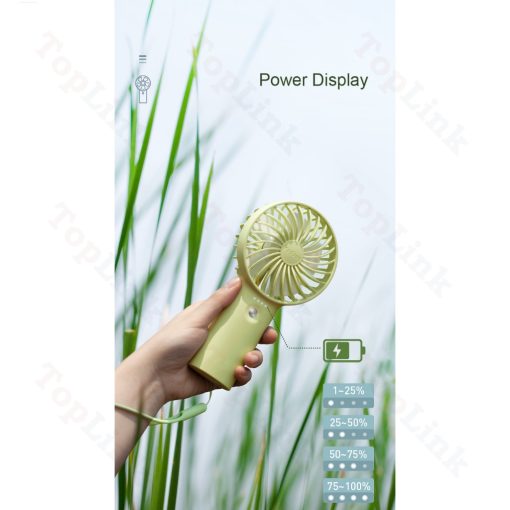 Quạt Tích Điện Cầm Tay Pin Trâu 32h Sử Dụng Yoobao F3 Với 3 Tốc Độ Gió Có Đèn Báo Pin Thiết Kế Nhỏ Ngọn - TopLink - Ảnh 5