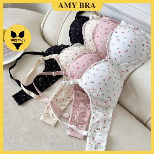 Áo Ngực Cotton Đũi Không Gọng, Áo Lót Nữ Đệm Mút Mỏng Cài Sau Mặc Nhẹ AMYBRA A 739 - Ảnh 3