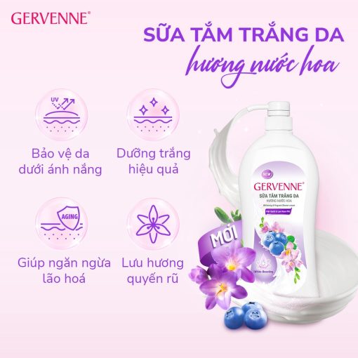 Sữa tắm trắng da hương nước hoa Gervenne 450G/chai (3 mùi) - Ảnh 4