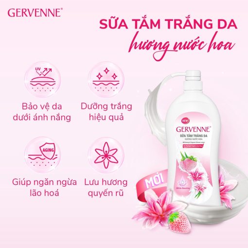 Sữa tắm trắng da hương nước hoa Gervenne 450G/chai (3 mùi) - Ảnh 3