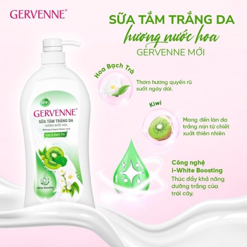 Sữa tắm trắng da hương nước hoa Gervenne 450G/chai (3 mùi) - Ảnh 5