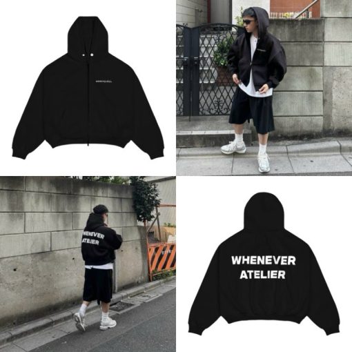 [FREESHIP] Áo Khoác Hoodie Zip Whenever Nỉ Cao Cấp, Áo Hoodie Nam Nữ Form Rộng Basic Mẫu Mới 2024 Bufalo - Ảnh 2
