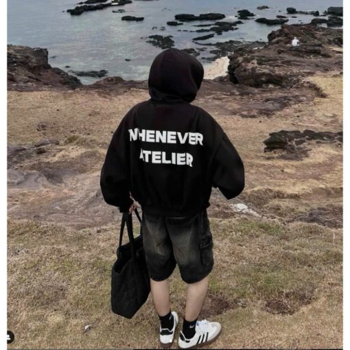 [FREESHIP] Áo Khoác Hoodie Zip Whenever Nỉ Cao Cấp, Áo Hoodie Nam Nữ Form Rộng Basic Mẫu Mới 2024 Bufalo - Ảnh 3