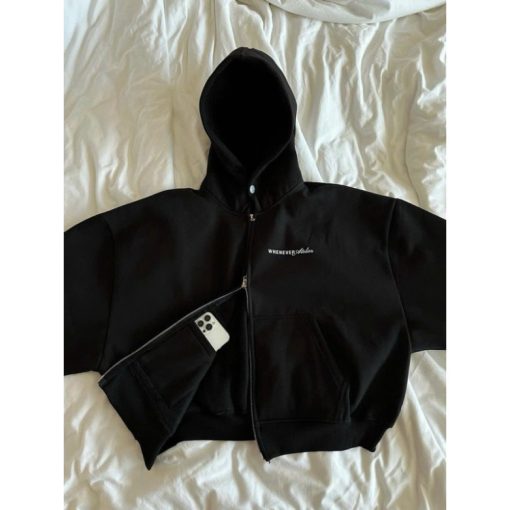 [FREESHIP] Áo Khoác Hoodie Zip Whenever Nỉ Cao Cấp, Áo Hoodie Nam Nữ Form Rộng Basic Mẫu Mới 2024 Bufalo - Ảnh 6