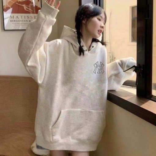 Áo Hoodie Mờ Lờ Bê NY, Áo Khoác Hoodie Nỉ Cao Cấp Dày Dặn Nam Nữ Form Rộng Basic Trẻ Trung Năng Động- BFL - Ảnh 6