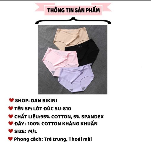 Quần Lót Nữ Đúc Su thun lạnh không đường may cao cấp , quần chip nữ mềm mại kháng khuẩn danbikini MÃ 810 - Ảnh 3