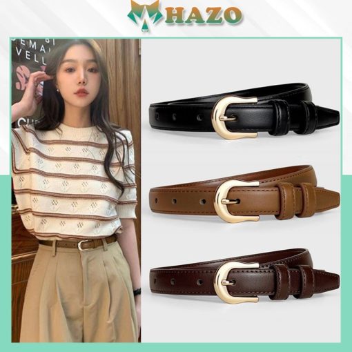 Thắt lưng nữ PK511 Khóa tròn thời trang dây nịt nữ da PU phong cách mới hiện đại - Ảnh 2