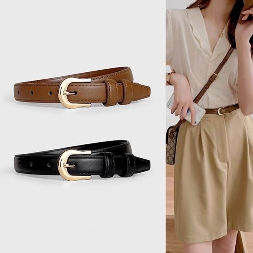 Thắt lưng nữ PK511 Khóa tròn thời trang dây nịt nữ da PU phong cách mới hiện đại - Ảnh 3