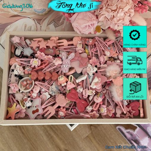Set 50 Kẹp Tóc Dễ Thương Cô Gái Ngọt Ngào Trái Tim Kẹp Phim Hoạt Hình Nhật Bản mới 2024 🌌FREESHIP🌌 - Ảnh 4