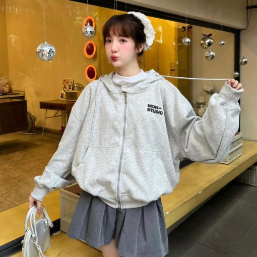 [Mẫu Mới ] Áo khoác hoodie zip BOXY Có Nút Bấm, Dập Nổi, in nổi ,có túi trong UNISEX NAM NỮ Trẻ Trung- BFL - Ảnh 4