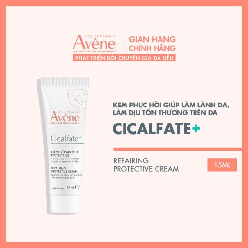 Combo 2 Kem phục hồi Eau Thermale Avène CICALFATE+ Repairing Protective Cream giúp làm lành da 15ml - Ảnh 3