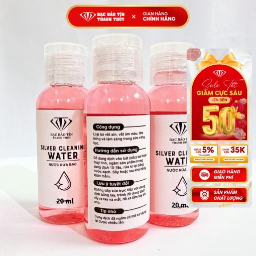 Nước rửa trang sức bạc Bảo Tín Thanh Thủy, dung dịch làm sáng bóng bạc như mới 20 ml - Ảnh 2