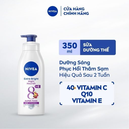 Sữa Dưỡng Thể NIVEA Sáng Da Ban Đêm từ 8 Super Foods (350 ml) – 98412 - Ảnh 3
