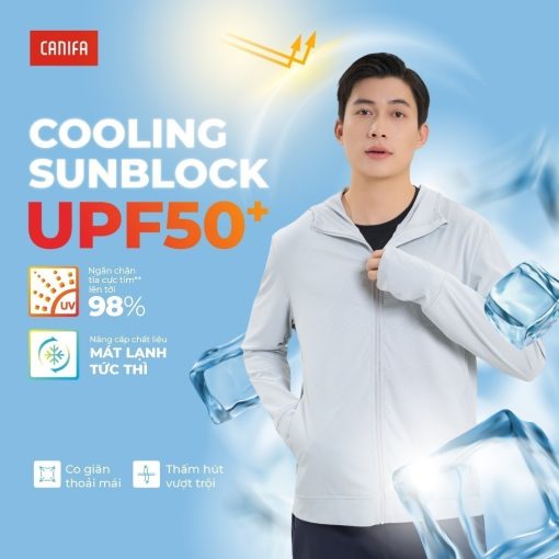 Áo khoác chống nắng nam CANIFA dài tay có mũ kéo khoá bản cải tiến 8OT24S001 - Ảnh 2