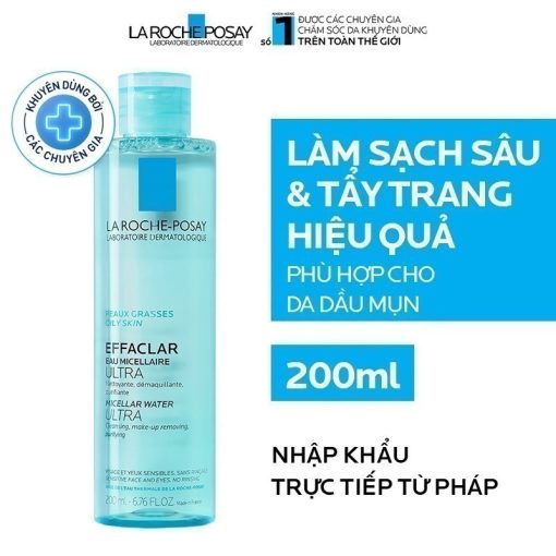 Nước làm sạch sâu và tẩy trang da dầu nhạy cảm La RochePosay Micellar Water 200ml - Ảnh 3