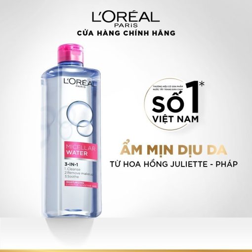 Nước tẩy trang giúp làm sạch sâu, loại bỏ bụi bẩn và lớp trang điểm 3-in-1 L'Oreal Paris Micellar Water 400ml - Ảnh 5