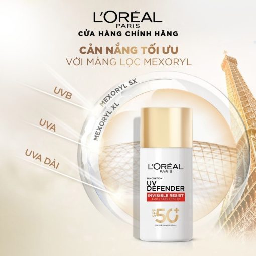 Bộ 2 Sữa Chống Nắng Phổ Rộng Vô Hình Thoáng Da, Kháng Mọi Tác Động UV Invisible Resist SPF 50+ PA++++ L’Oréal Paris 50ml - Ảnh 4