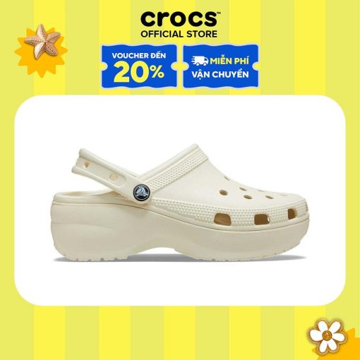 Giày Clog Nữ Crocs Platform Classic - Bone - Ảnh 2