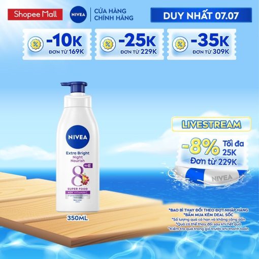 Sữa Dưỡng Thể NIVEA Sáng Da Ban Đêm từ 8 Super Foods (350 ml) – 98412 - Ảnh 2